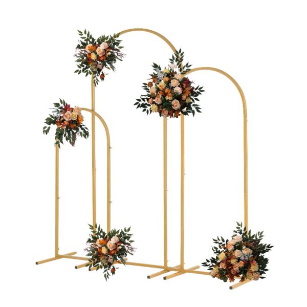 Skypatio 7.2ft Wedding Arch for Ceremony, Golden Balloon Stand, Metal Arch Backdrop for Decor