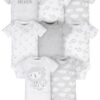 Assorted Short Sleeve Onesies Bodysuits, 8pk (Baby Boy or Baby Girl Unisex)