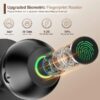Cikuci Smart Door Lock, Fingerprint Door Lock Knob with App Control, Suitable for Home, Cloakroom, Offices, Hotels (K10)