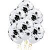 PMU Graduation Balloons 11 Inch PartyTex Premium Emerald Green with All-Over Print White Grad Caps-Confetti and Streamers Pkg/100
