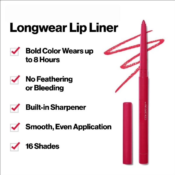 (3 pack) ColorStay Longwear Lip Liner Pencil, 680 Blush, 0.01 oz
