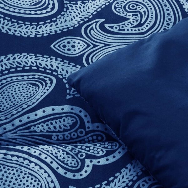 Lux Decor Collection 5 Piece Queen Down Alternative Comforter Set, Washable Duvet Bedding Set - Quatrefoil Navy