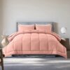 Queen Size 3-Piece All-Season Down Alternative Comforter Set Deep Black | Comforter + Pillow Cases Bedding Set | Hotel Grade Bed in a Bag by