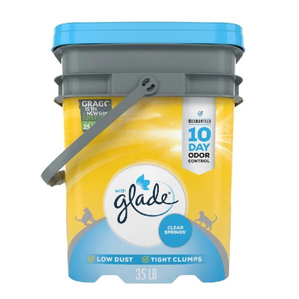 Purina Clumping Cat Litter, Glade Clear Springs Deodorizing, Low Dust, 35 lb. Pail