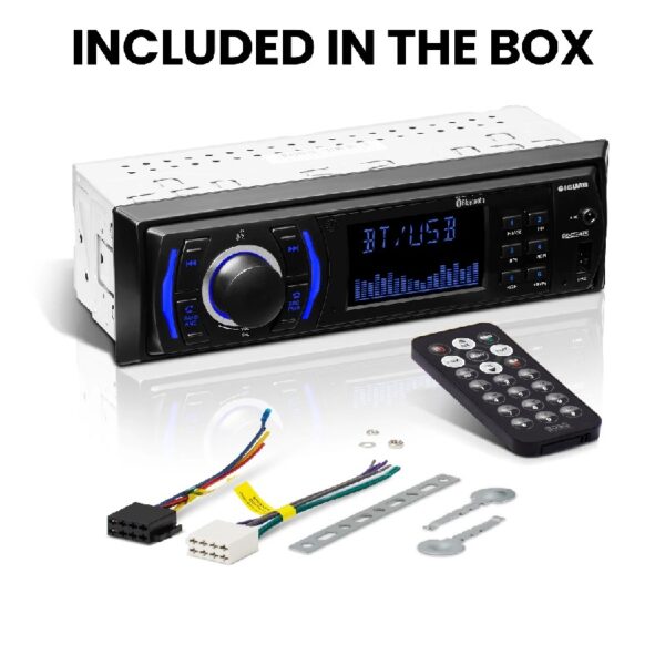 616UAB Car Stereo - Single Din, Bluetooth, No CD DVD Player, AM/FM Radio Receiver, MP3, USB, Aux-in