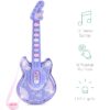 19in Kids Flash Guitar, Pretend Play Musical Instrument Toy for Toddlers w/ Mic, Stand - Navy