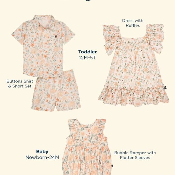 By Gerber Baby Girl Bubble Romper with Flutter Sleeves, Sizes 0/3 Months - 24 Months