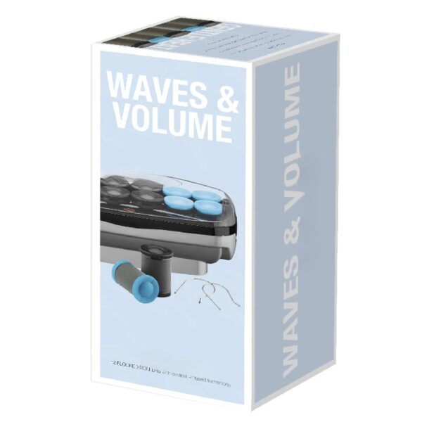 Professional Jumbo and Super-Jumbo Ceramic Hot Hair Rollers, 12 Piece Set, Blue