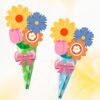 24 Pieces Flower Bouquet Craft Kit Mother'S Day Flower Bouquet Paper Craft Kit Colorful Diy Thankful Gift Craft for Teacher Appreciation Week Spring Handmade Project Classroom Activities