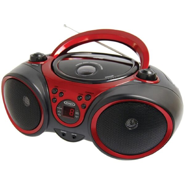 3-Watt RMS Portable Stereo CD Player with AM/FM Stereo Radio (Red)