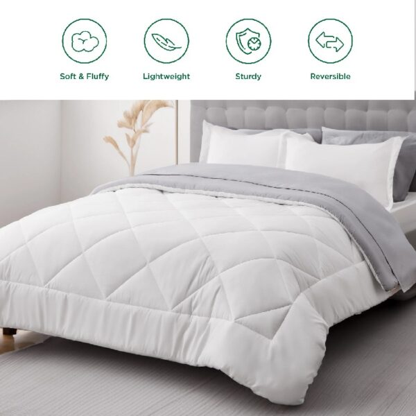 Light Purple Queen Comforter Set - 7 Pieces Reversible Queen Bed in a Bag, Queen Bed Set Light Purple and Grey with Comforters, Sheets, Pillowcases & Shams