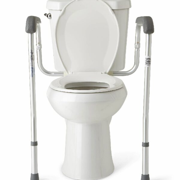 Toilet Safety Rails, Height Adjustable Toilet Frame, 250 lb. Weight Capacity