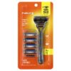 Fusion5 Razor Men 5 Blade Manual Razor ,1 Handle and 5 Blade Refills ,Black