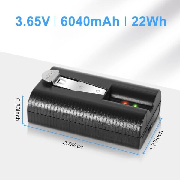 6040mAh 3.65V Rechargeable Ring Camera Replacement Battery Compatible with Ring Video Doorbell 2/3/4/3 Plus/, Spotlight Cam, Stick Up Cam(2 Pack)