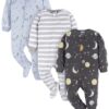 Baby and Toddler Neutral Microfleece Blanket Sleeper Pajamas, 3-Pack, Sizes 0/3M-5T