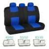 PolyPro Car Seat Covers Full Set in Charcoal on Black – Front and Rear Split Bench for Cars, Easy to Install Cover Set, Accessories Auto Trucks Van SUV