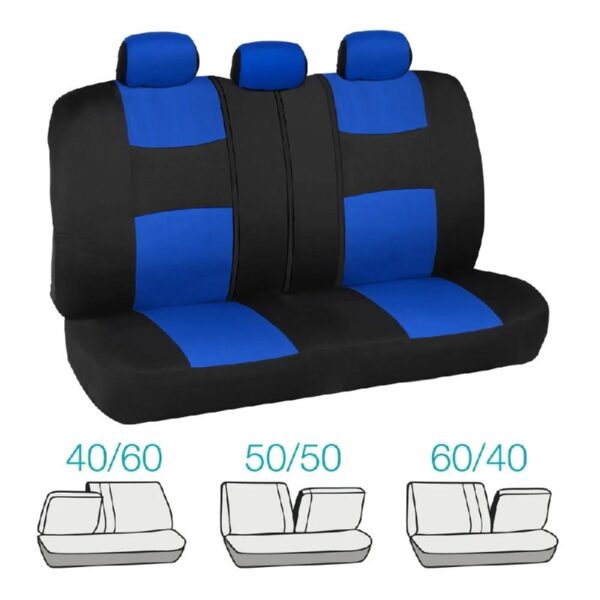 PolyPro Car Seat Covers Full Set in Charcoal on Black – Front and Rear Split Bench for Cars, Easy to Install Cover Set, Accessories Auto Trucks Van SUV