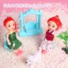 DollHouse with Colorful Light, Pretend Play Toddler Doll House Furniture Sets with 3 Dolls, 9 Rooms DIY , Creative Gift for Girls