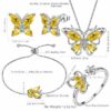 Purple Butterfly Jewelry Amethyst February Birthstone Jewelry Set Fine Necklace/Earrings 925 Sterling Silver Women Birthday Mother's Day Gifts