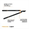 Lopper and Pruner Garden Tool 3-Piece Set with Stainless Steel Blades, Black and Orange