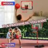 2-in-1 Kid Basketball Hoop with LED Lights & Scoreboard & 3 Balls, Toddler Basketball Hoop Adjustable Height 5.1ft-6.2ft, Basketball Toy Gifts for Boys & Girls
