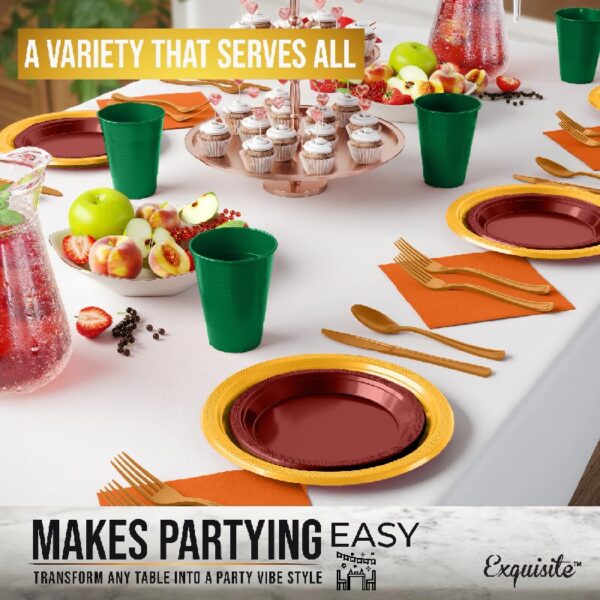 Exquisite 350 Piece Easter Plastic Disposable Party Plates & Dinnerware Combo Set