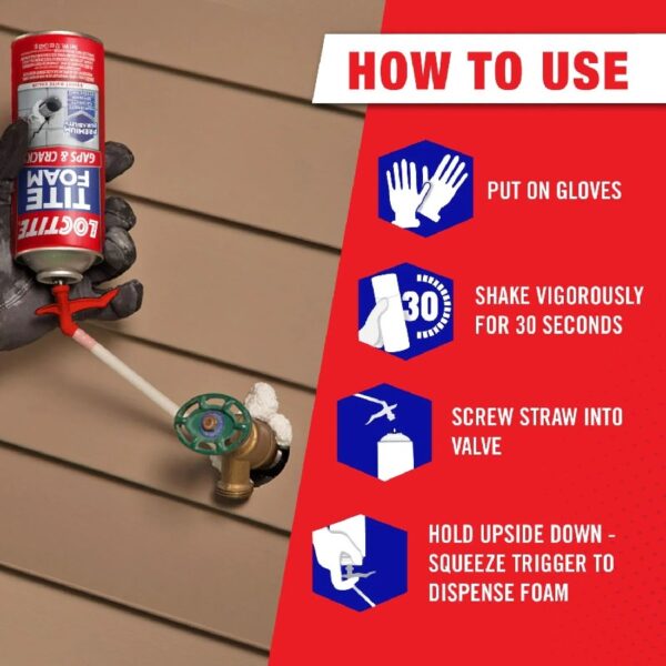 (4 pack) Tite Foam Insulating Foam Sealant Gaps & Cracks, Pack of 1, White 12 oz Can