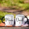 Mom Dad Est 2025 Mugs, Pregnancy Announcement Gifts for Expecting Parents, New Parents Gifts, Baby Shower Gender Reveal Gifts, First Fathers Day Mothers Day Gifts -45s