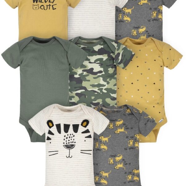 Baby Boy Short Sleeves Onesies Bodysuits, 8-Pack, Sizes Newborn-12M