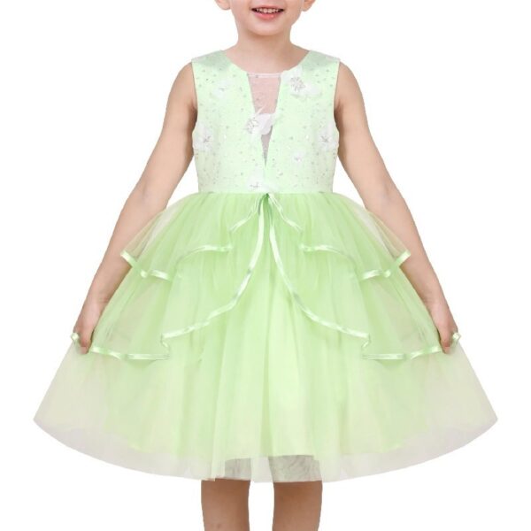 Flower Girls Dress Blue Belted Wedding Party Bridesmaid 12