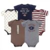 Short Sleeve Bodysuits, 5-Pack, Newborn- 24 Months