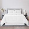 Lux Decor Collection 5 Piece Queen Down Alternative Comforter Set, Washable Duvet Bedding Set - Quatrefoil Navy