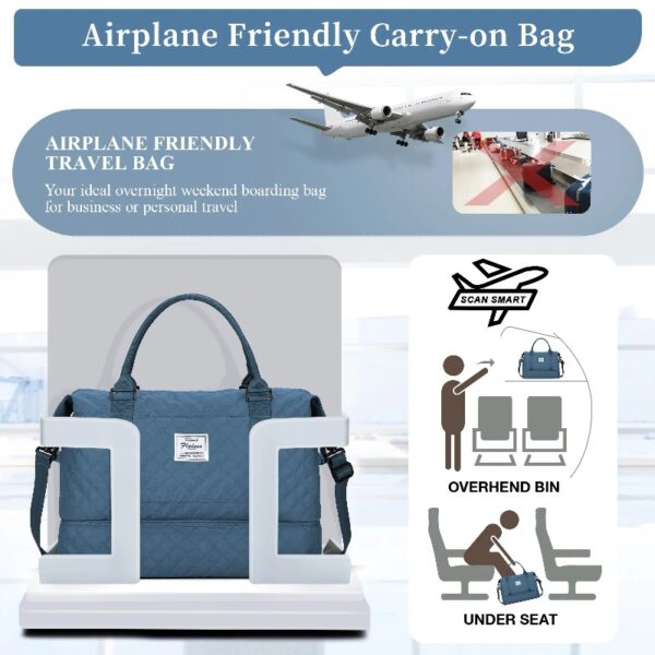 b16d70c033ff4bbd9d54b32d0176a74c Weekender Bags for Women, Travel Duffel Bags with Shoe Compartment,Personal Item Travel Bag for Airlines, Carry on Overnight Tote Bag for women,Beige&Brown