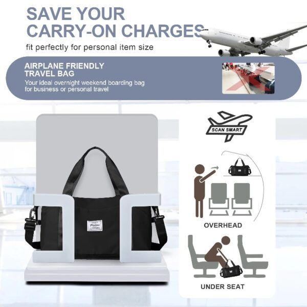 b193f9dccc0a42c1a9b4b32d0176a69b Weekender Bags for Women, Travel Duffel Bags with Shoe Compartment,Personal Item Travel Bag for Airlines, Carry on Overnight Tote Bag for women,Beige&Brown