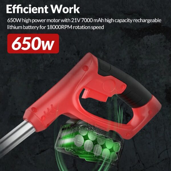 24V Black Electric Weed Eater Lawn Edger Cordless Grass String Trimmer Cutter + 2 Batteries & 3 Types Blades