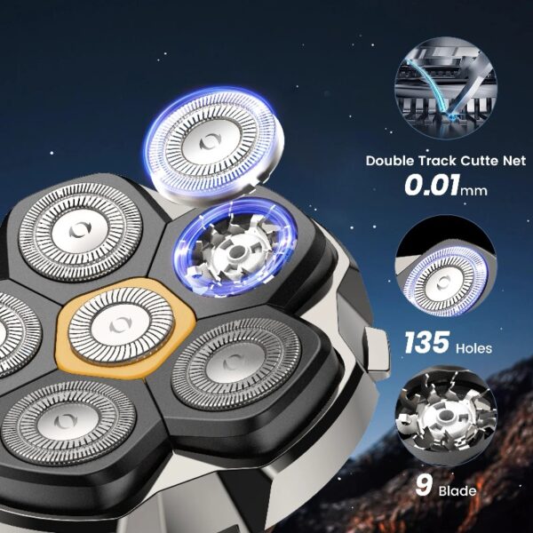 Head Shaver for Bald Men, Magnetic Electric Razor for Men, IPX7 Waterproof Rechargeable Shaver