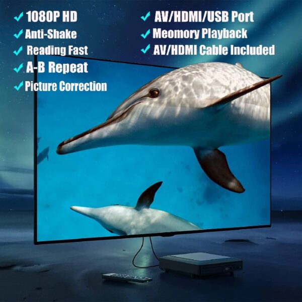 Mini HDMI DVD Player for TV, CD Player for Home with USB Input and AV Coaxial Output, Include Remote Control