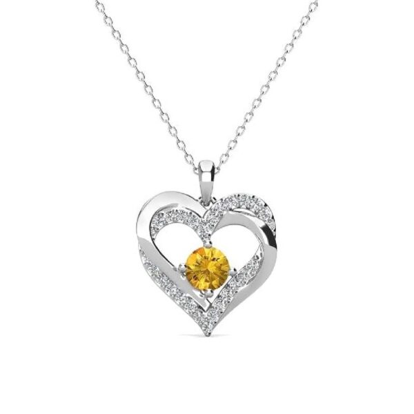 Forever March Birthstone 18k White Gold Plated Women's Necklace, Swarovski Crystals