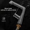 Faucet, Pull-Out, Spray Pattern, Lift, for Kitchen and Bathroom,Gray