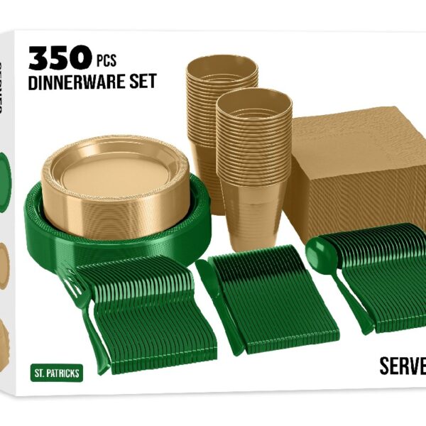 Exquisite 350 Piece Easter Plastic Disposable Party Plates & Dinnerware Combo Set