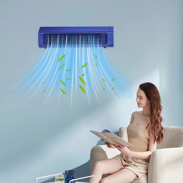 Portable Wall Mounted Airs Conditioners, No Drilling Kitchen Wall Air Conditioner Fan, 2025 New Plug in Air Conditioner, Wall Mounted Fan, for Kitchen, Bedroom, Office (Blue)