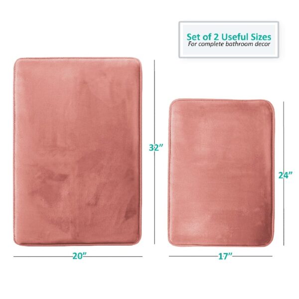 Nestl Set of 3 Absorbent Memory Foam Bath Mat Bathroom Rugs, Gray, Large 20