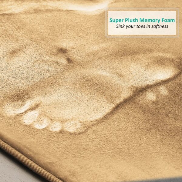 Nestl Set of 3 Absorbent Memory Foam Bath Mat Bathroom Rugs, Gray, Large 20