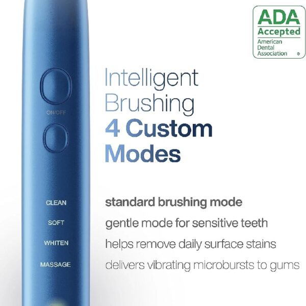 Black Series Electric Toothbrush - Rechargeable, 4 Modes, Travel Case, 8 Brush Heads
