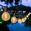 DAYBETTER Outdoor String Lights,100ft,with 50 G40 Edison Vintage Bulbs,Waterproof for Patio Garden Gazebo Bistro Cafe Backyard