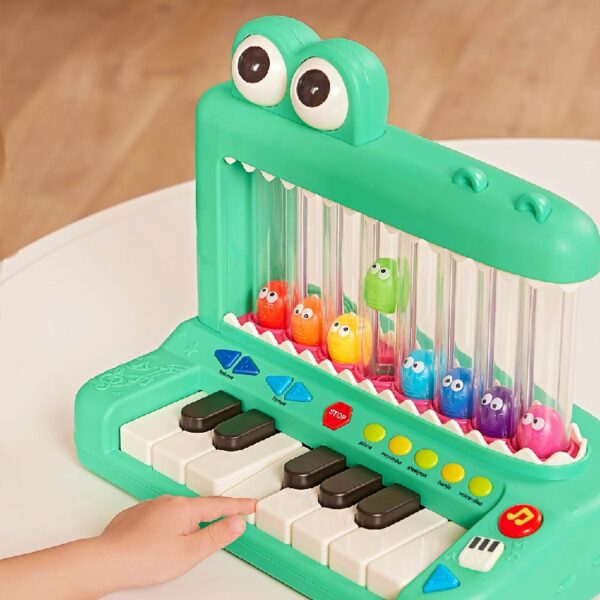 Croco Pop Piano Toy Keyboard with Songs Sounds Lights, Baby and Toddler Toys