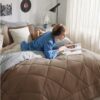 Light Purple Queen Comforter Set - 7 Pieces Reversible Queen Bed in a Bag, Queen Bed Set Light Purple and Grey with Comforters, Sheets, Pillowcases & Shams