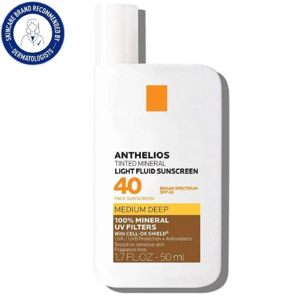 Anthelios Tinted Mineral Fluid Sunscreen for Face SPF 50, 1.7 fl oz