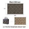 6'x9' Outdoor Rugs Patio Waterproof Outside Mat Reversible Plastic Camping Carpet,Black & Grey