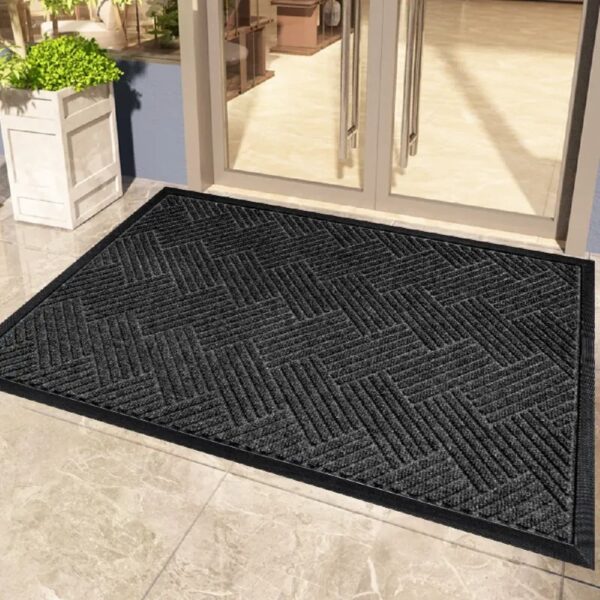 Front Door Mat Indoor and Outdoor Welcome Mat Rubber Backing Entrance Mat Easy Clean Patio Mat Heavy Duty Entryway Doormat for Front Back Doors, Laundry Rooms, Mudrooms 24''x35.4'' Brown